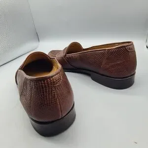 Magnanni  Raul men shoe genuine lizard skin penny loafer Spain cognac Sz 9 Magnanni Raul men shoe genuine lizard skin penny loafer from  main image 3